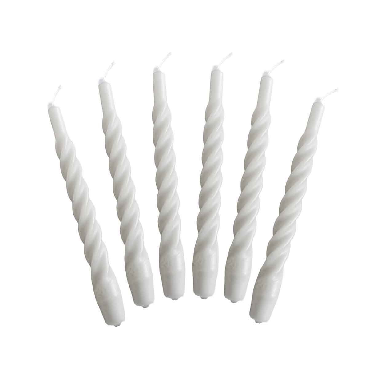 Twisted Taper Candle Linen,Turquoise,Raspberry,Pink,Orange,Ivory,Red