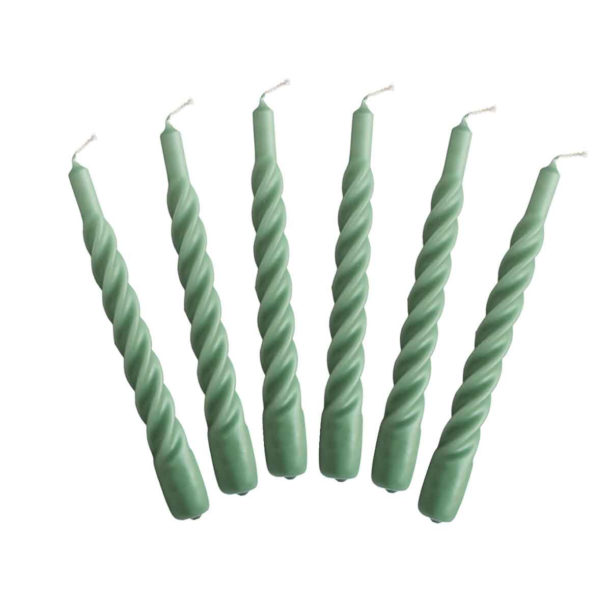 Twisted Taper Candle Linen,Turquoise,Raspberry,Pink,Orange,Ivory,Red