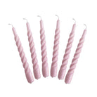 Twisted Taper Candle Linen,Turquoise,Raspberry,Pink,Orange,Ivory,Red