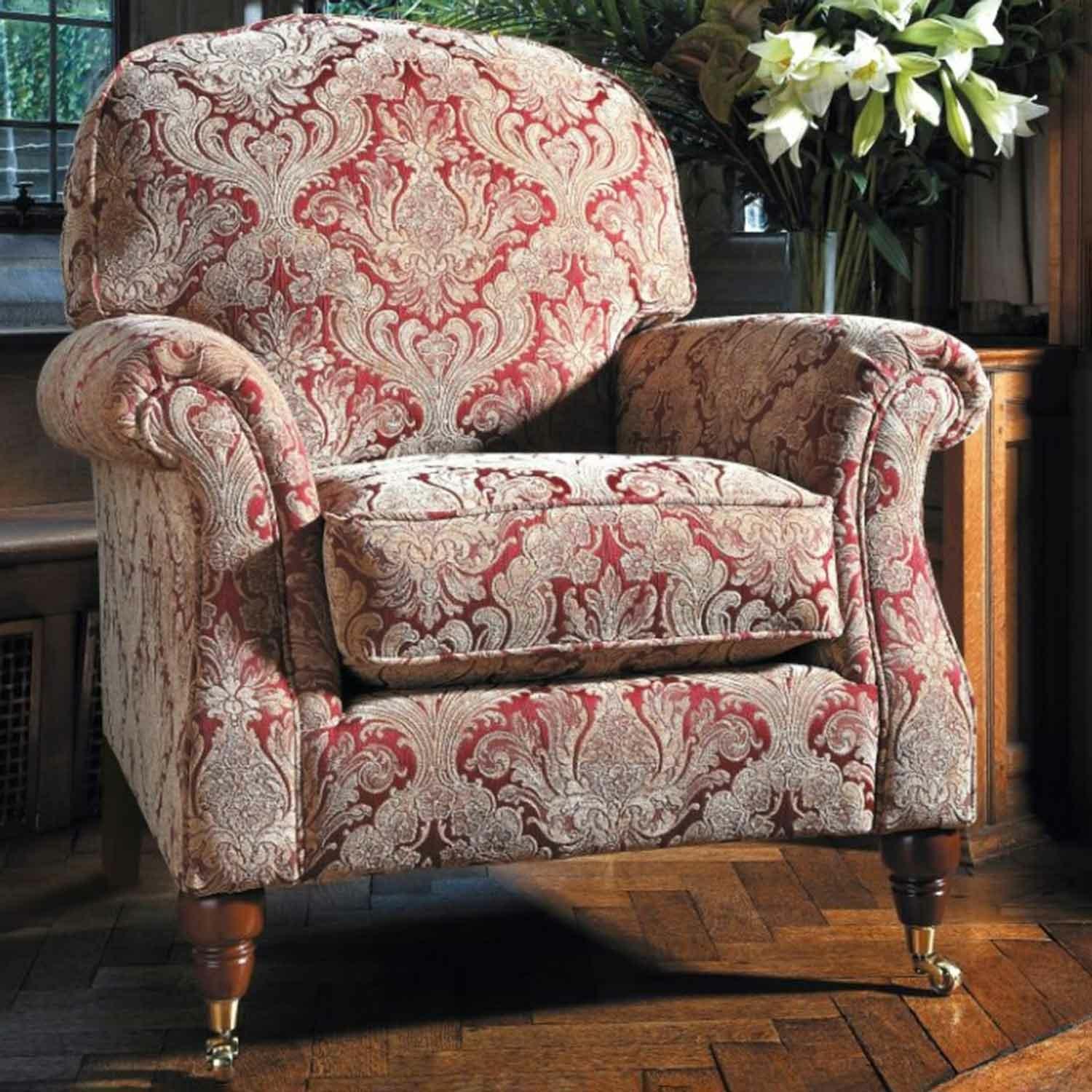 Westbury Armchair by Parker Knoll Hatton Taupe (A),Athena Natural (A),Plush Navy (A),Latitude Duck Egg (A),Caledonian Pebble (A),Baslow Plain Gold (A),Baslow Plain Mulberry (A),Gala Plain Dove Grey (B),Baslow Medallion Gold (B),Baslow Stripe Gold (B),Baslow Medallion Mulberry (B)