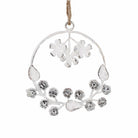 White Rustic Floral Wreath, Small