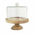 Wooden Cake Stand and Cloche, Medium