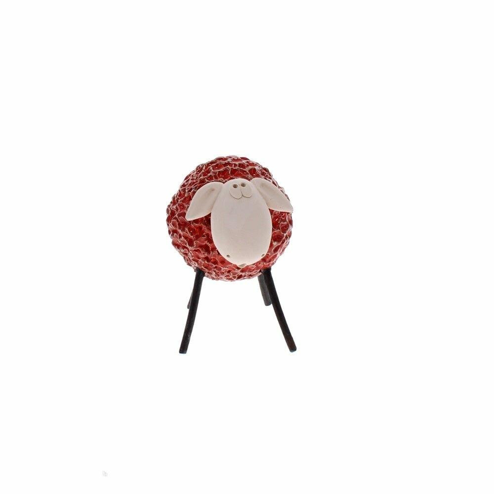Woolly Ceramic Sheep, Red